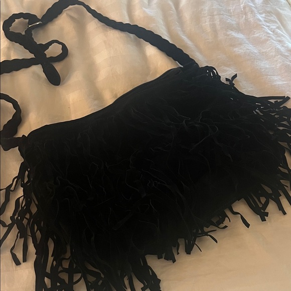 Handbags - Black Fringe Shoulder Bag